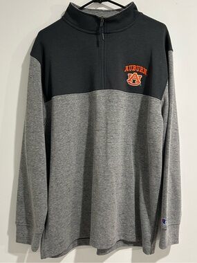 Men's Champion Auburn Tigers Color-Blocked Quarter-Zip Pullover Jacket